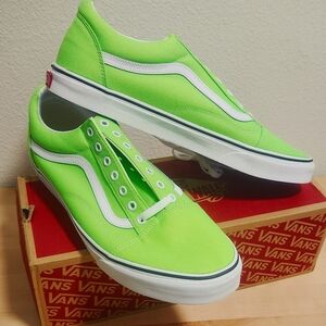 New VANS Mens 13 Neon Green Gecko Old Skool Skater Lace Up NIB